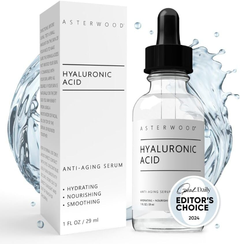 Pure Hyaluronic Acid Serum for Face - Plumping, Anti-Aging &amp; Hydrating - Fragrance-Free, Pairs Well with Vitamin C Face Serum &amp; Hylunaric Acid Moisturizer, 29Ml/1 Oz