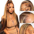 Ombre Lace Front Wig Human Hair 28Inch Highlight 13X4 HD Straight Lace Front Wigs 180% Density 4/27 Colored Honey Blonde HD Lace Frontal Wigs for Women Glueless Pre Plucked with Baby Hair