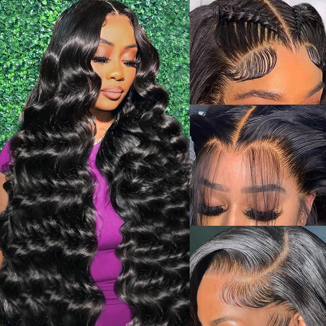 30 Inch Lace Front Wig Human Hair Body Wave HD Lace Frontal 13X4 180 Density Glueless Wigs Human Hair Pre Plucked with Baby Hair for Women Natural Black