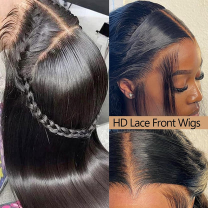 22 Inch Straight Lace Front Wigs Human Hair Pre Plucked 13X4 HD Lace Frontal Wigs Human Hair Wig for Black Women Brazilian Virgin Glueless Wigs Human Hair with Baby Hair