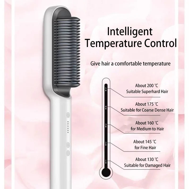 Electric Hair Straightener Brush Negative Ions Do Not Hurt Hair 5 Gear Temperature Thermostatic PTC Heating Electric Hair Brush