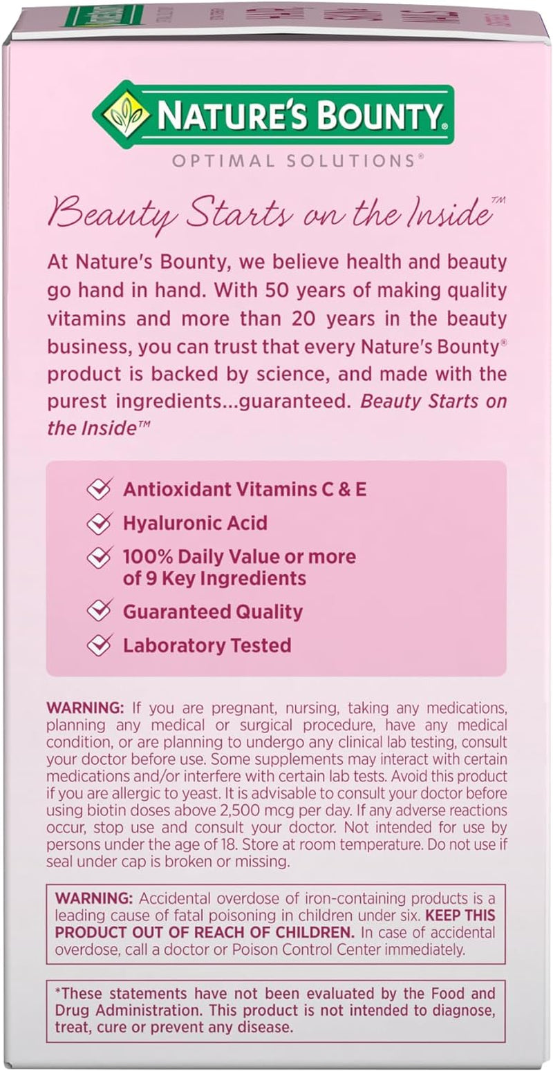 Advanced Hair, Skin &amp; Nails, Argan-Infused Vitamin Supplement with Biotin and Hyaluronic Acid, 150 Rapid Release Softgels