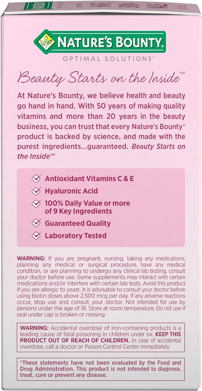 Advanced Hair, Skin &amp; Nails, Argan-Infused Vitamin Supplement with Biotin and Hyaluronic Acid, 150 Rapid Release Softgels