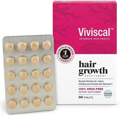 Hair Growth Supplements for Women to Grow Thicker, Fuller Hair, Clinically Proven with Proprietary Collagen Complex, 60 Count (Pack of 1), 1 Month Supply