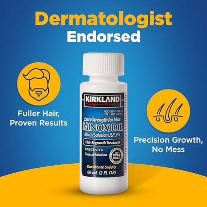 Kirkland Minoxidil 5% Extra Strength Men Hair Regrowth Solution 3 Month 