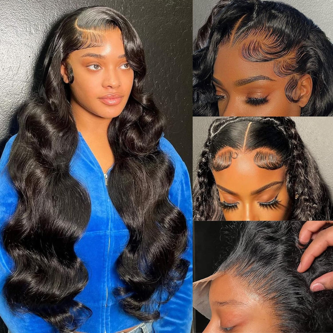 30 Inch Body Wave Lace Front Wigs Human Hair Pre Plucked 200 Density 13X4 HD Transparent Frontal Glueless Wigs Human Hair with Baby Hair Natural Hairline 100% Virgin Human Hair Wigs for Black Women