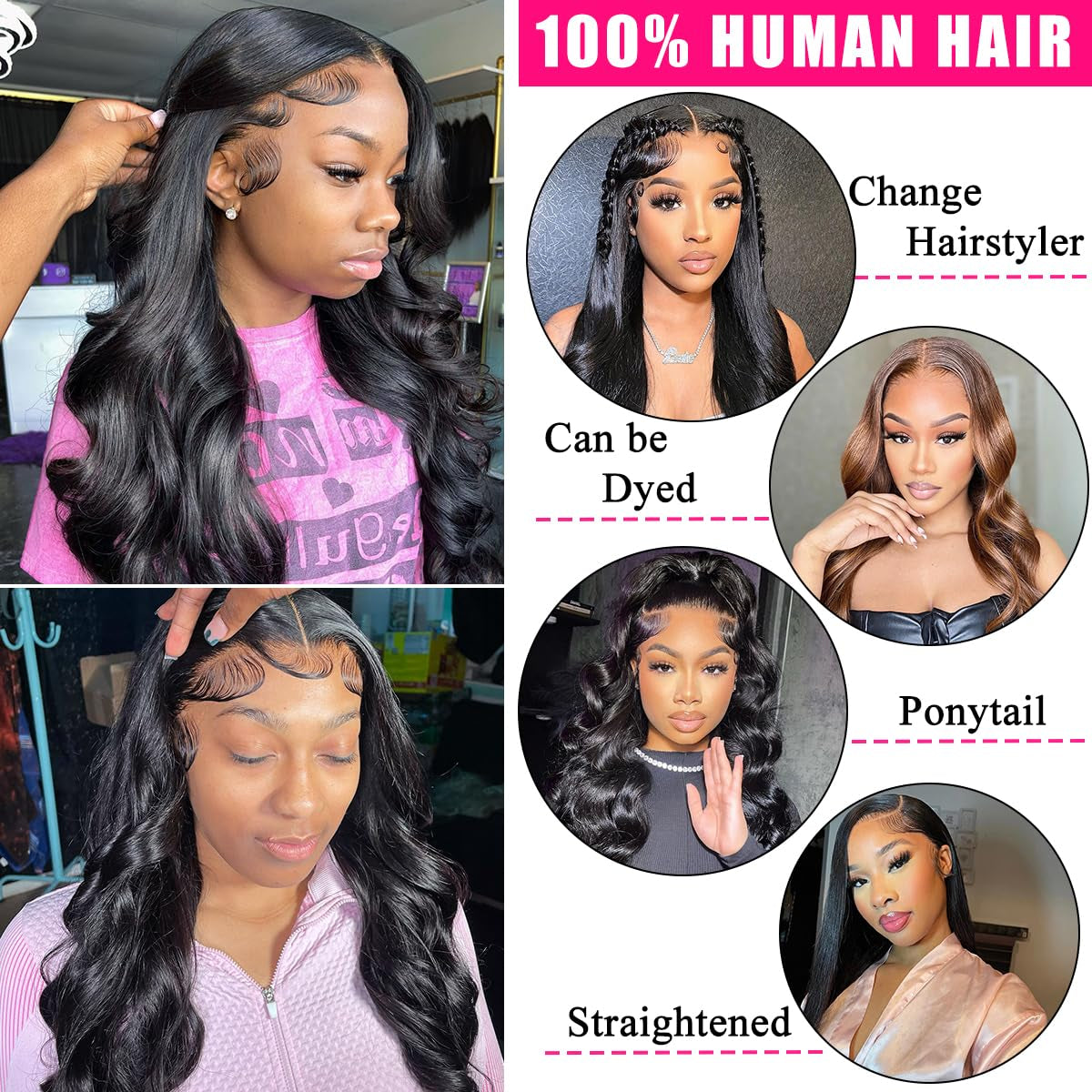 Body Wave Lace Front Wigs Human Hair Pre Plucked Pre Cut 26 Inch 13X4 HD Lace Front Wigs Human Hair 180% Density Body Wave Human Hair Wig with Baby Hair Glueless Lace Frontal Wigs Human Hair for Women