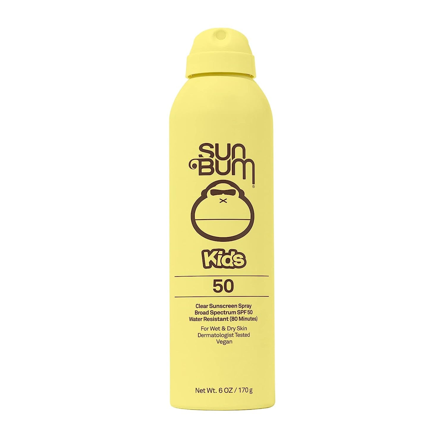 Kids SPF 50 Clear Sunscreen Spray | Wet or Dry Application | Hawaii 104 Reef Act Compliant (Octinoxate &amp; Oxybenzone Free) Broad Spectrum UVA/UVB Sunscreen | 6 Oz, Banana/ Bubble Gum