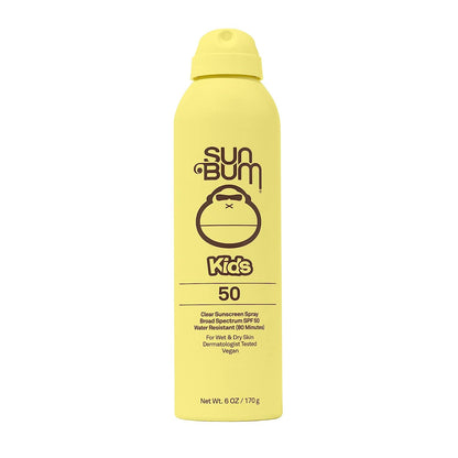 Kids SPF 50 Clear Sunscreen Spray | Wet or Dry Application | Hawaii 104 Reef Act Compliant (Octinoxate &amp; Oxybenzone Free) Broad Spectrum UVA/UVB Sunscreen | 6 Oz, Banana/ Bubble Gum