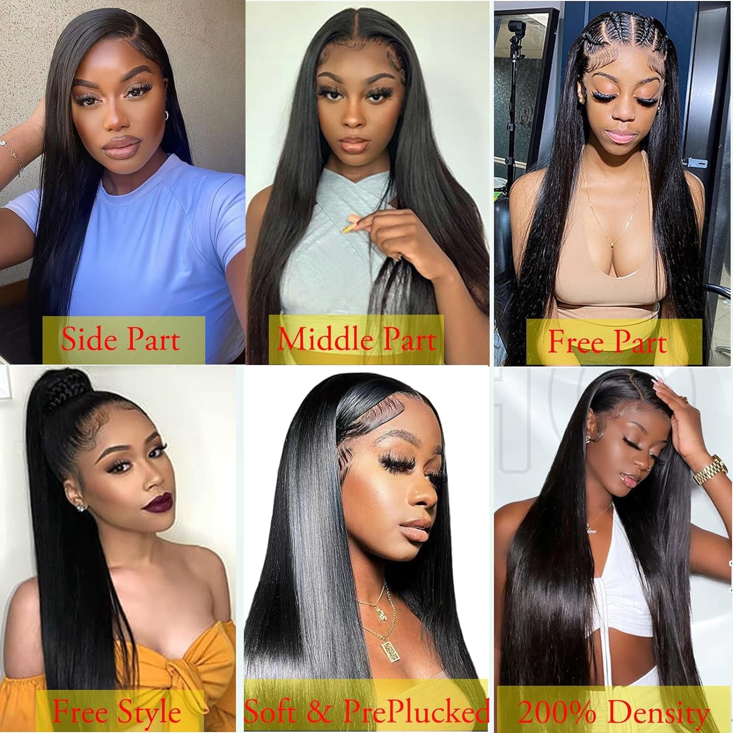 13X6 220 Density HD Lace Front Wigs Human Hair 26 Inch Straight Wigs Human Hair 13X6 Glueless Wigs Human Hair 220 Density HD Frontal Wigs Human Hair 13X6 for Women Natural Black