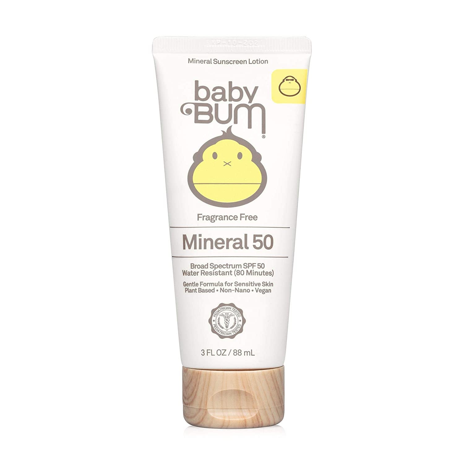 Baby Bum SPF 50 Sunscreen Lotion with Mineral UVA/UVB Face and Body Protection for Sensitive Skin - Fragrance Free - Travel Size - 3 FL OZ