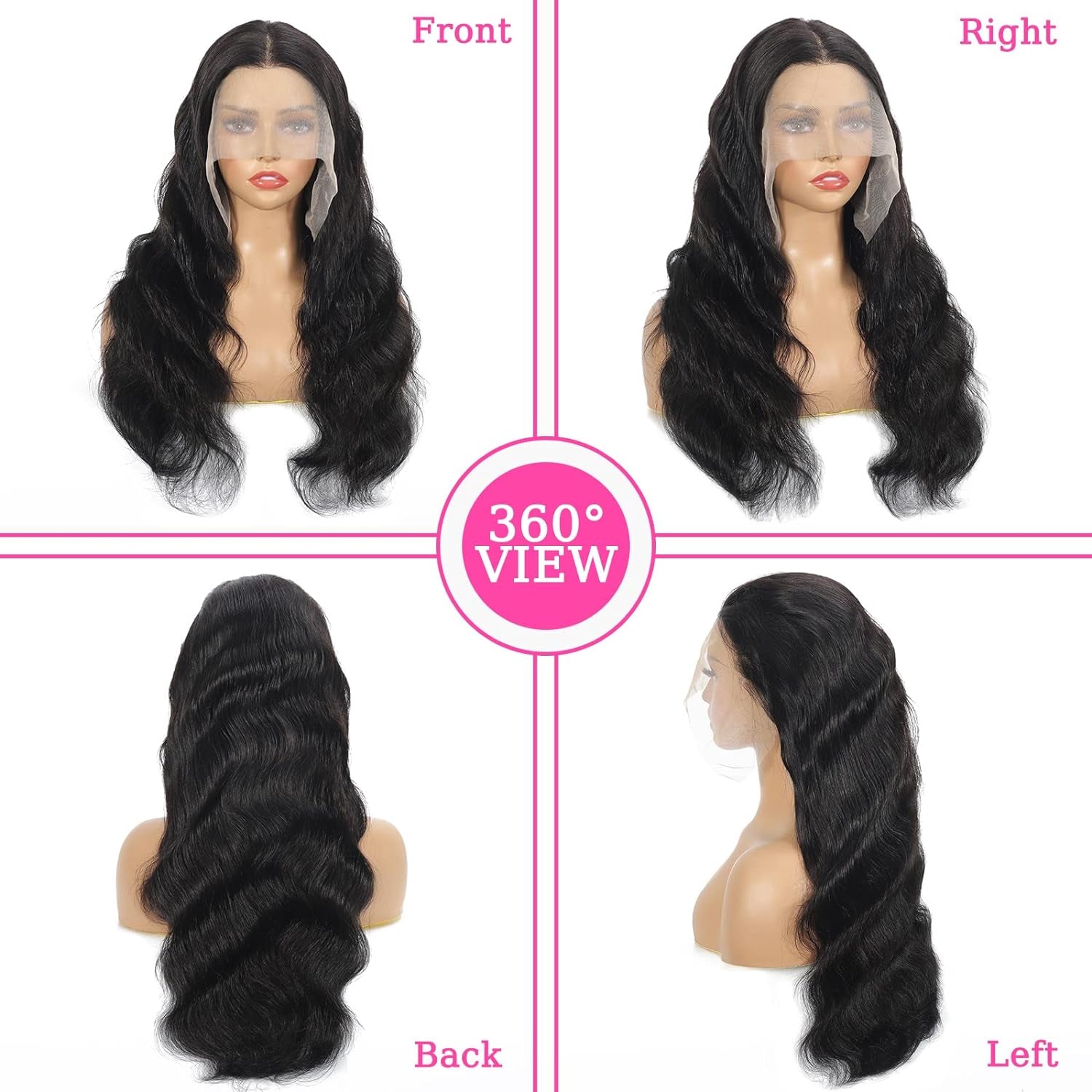 Body Wave Lace Front Wigs Human Hair Pre Plucked 13X4 HD Lace Frontal Wigs Human Hair 180 Density Natural Black Wigs for Women Human Hair Lace Front Wig with Baby Hair Glueless 22 Inch