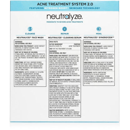 Moderate to Severe Acne Treatment Kit 2.0 - Maximum Strength Acne Kit, 2% Salicylic Acid, 2% Mandelic Acid &amp; Nitrogen Boost Skincare Technology - Acne Treatment for Teens &amp; Adults (90+ Day)