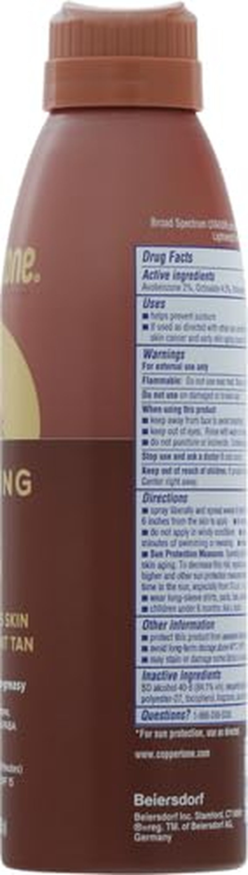 Tanning Sunscreen Spray, Water Resistant Spray Sunscreen SPF 15, Broad Spectrum SPF 15 Sunscreen, 5.5 Fl Oz (Pack of 1)