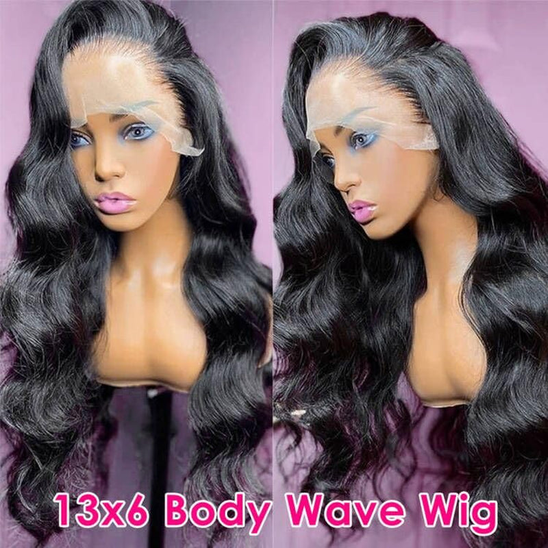 13X6 Body Wave Lace Front Wigs Human Hair Pre Plucked 180 Density HD Transparent Lace Frontal Wigs Human Hair for Women 9A Glueless Wigs Human Hair with Baby Hair 26Inch