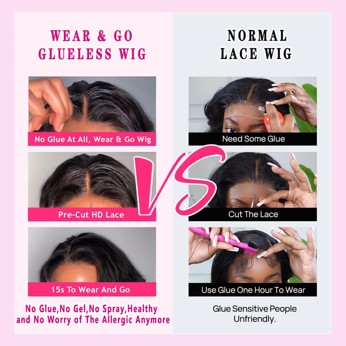 Wear and Go Glueless Wigs Human Hair Pre Plucked Deep Wave Bob Wig Human Hair Lace Front Wigs for Beginners Upgraded No Glue Pre Cut 4X4 Lace Closure Glueless Wigs for Black Women Human Hair 12 Inch