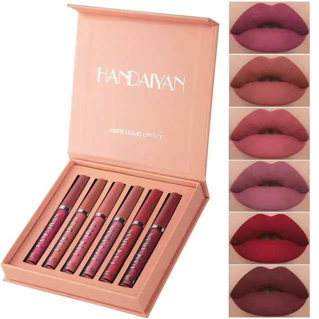 HANDAIYAN Matte Velvet Lip Gloss Set-6PC