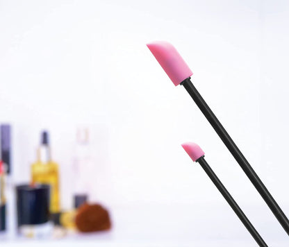 Makeup Spatulas, Large and Mini Spatula for Cosmetics and Skin Care, 2 Piece Set, Black/Pink