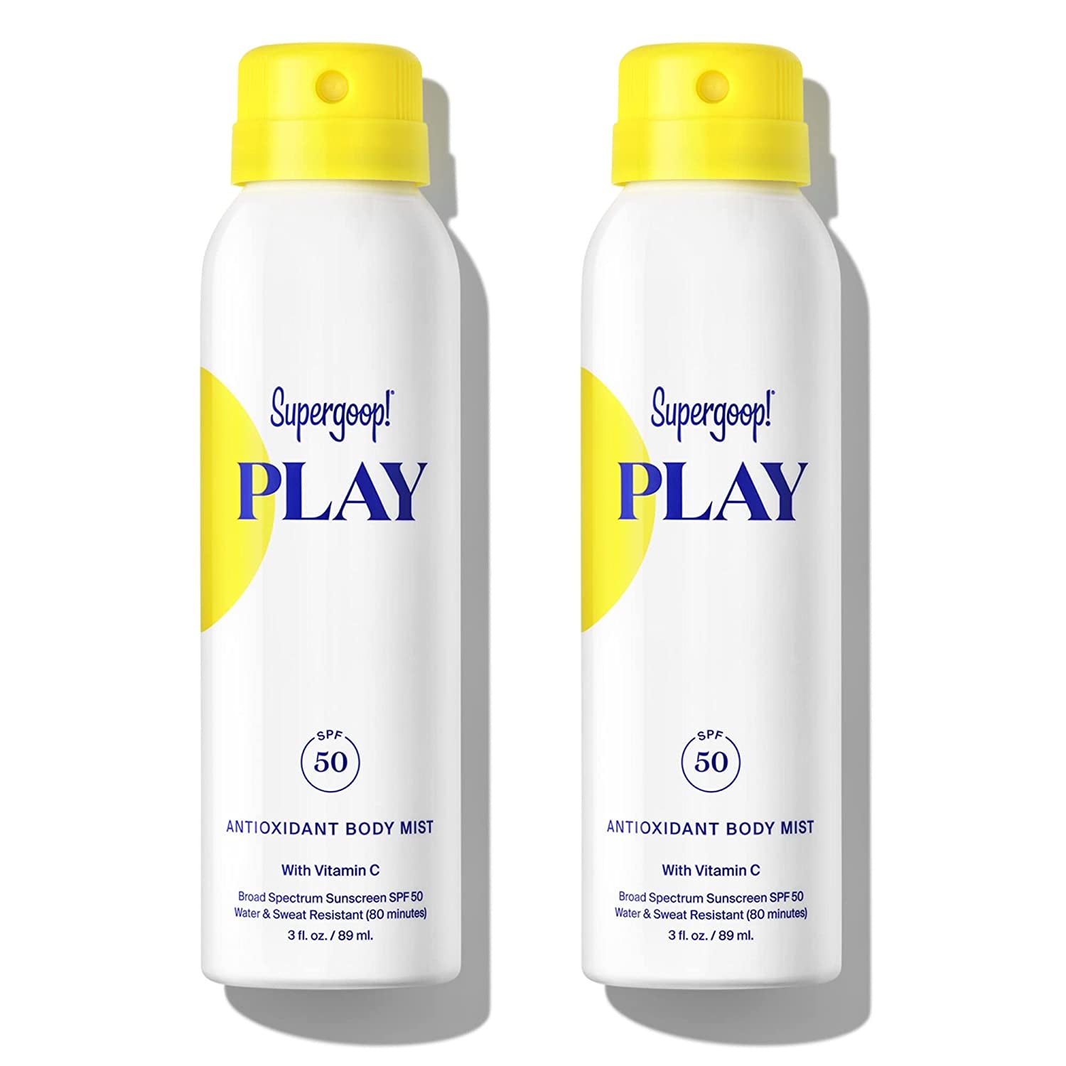 PLAY SPF 50 Antioxidant Body Mist W/Vitamin C, 3 Fl Oz - 2 Pack - Broad Spectrum Sunscreen Spray for Sensitive Skin - Great for Active Days