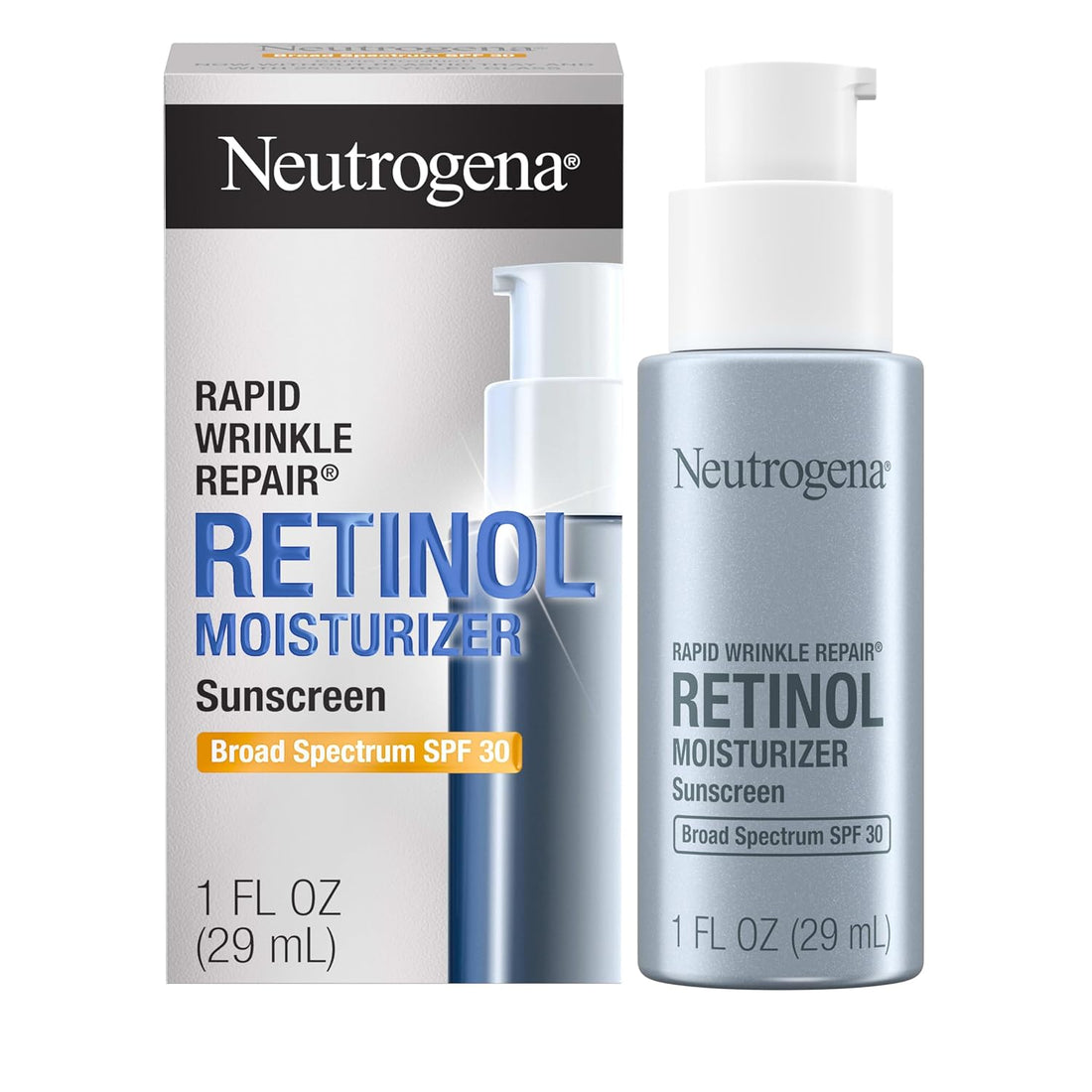 Retinol Face Moisturizer, Rapid Wrinkle Repair with SPF 30 Sunscreen, Daily Anti-Aging Face Cream with Retinol &amp; Hyaluronic Acid to Fight Fine Lines, Wrinkles, &amp; Dark Spots, 1 Fl. Oz