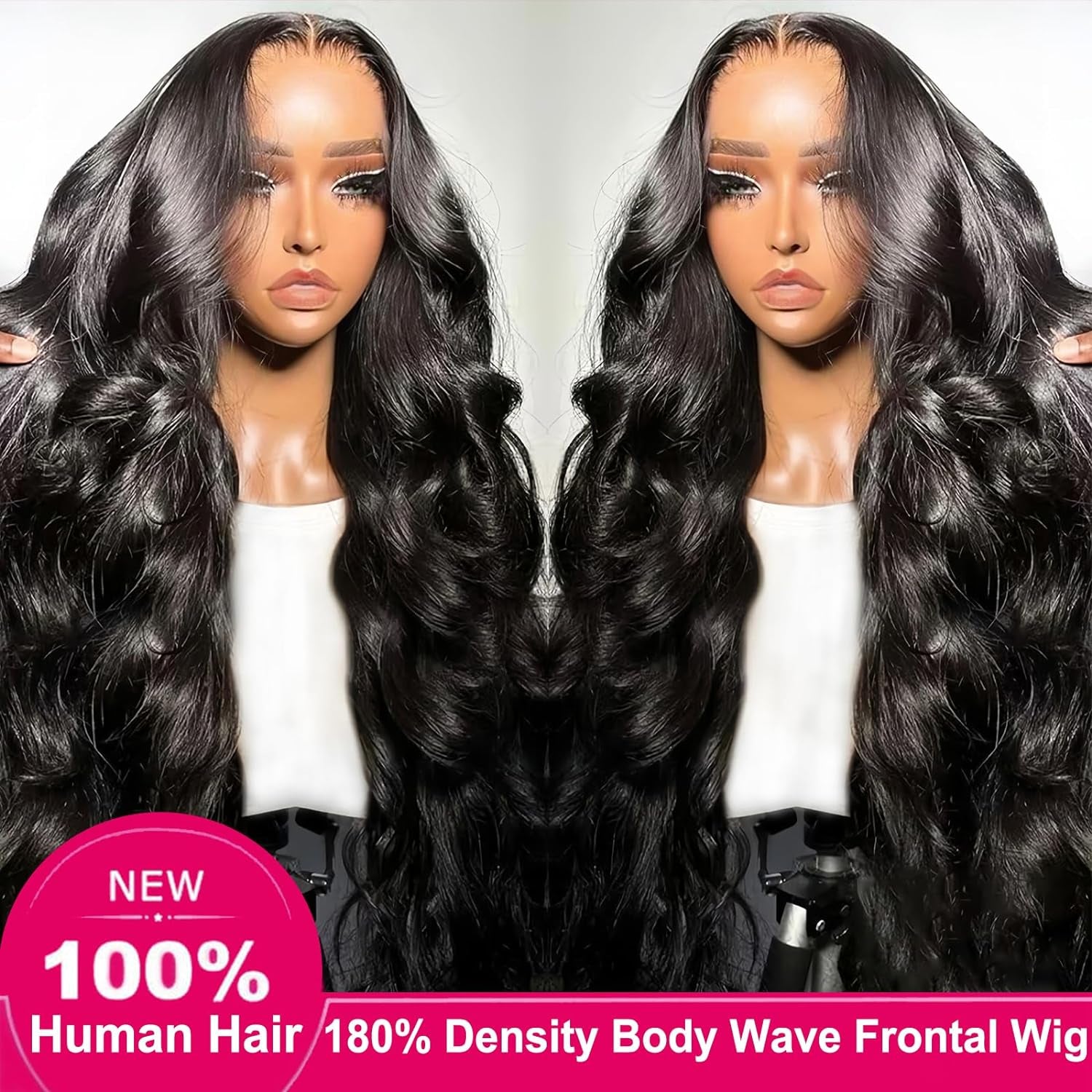 30 Inch Lace Front Wig Human Hair Body Wave HD Lace Frontal 13X4 180 Density Glueless Wigs Human Hair Pre Plucked with Baby Hair for Women Natural Black