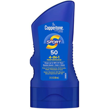 SPORT Sunscreen SPF 50 Lotion, Water Resistant , Body Sunscreen Lotion, Travel Size , 3 Fl Oz