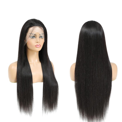 Straight Lace Front Wigs Human Hair 13X4 HD Transparent Lace Front Human Hair Wigs for Black Women Glueless Brazilian Virgin Hair Lace Frontal Wig 180% Density Pre Plucked with Baby Hair Hairline