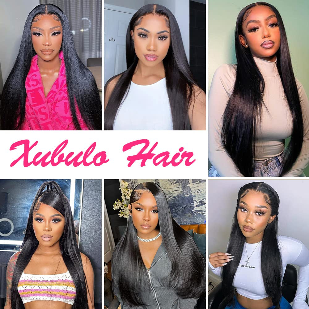 Straight Lace Front Wigs Human Hair 13X4 Transparent HD Lace Front Wigs Human Hair Pre Plucked 180% Density Straight Lace Frontal Wigs Human Hair with Baby Hair for Women 24 Inch