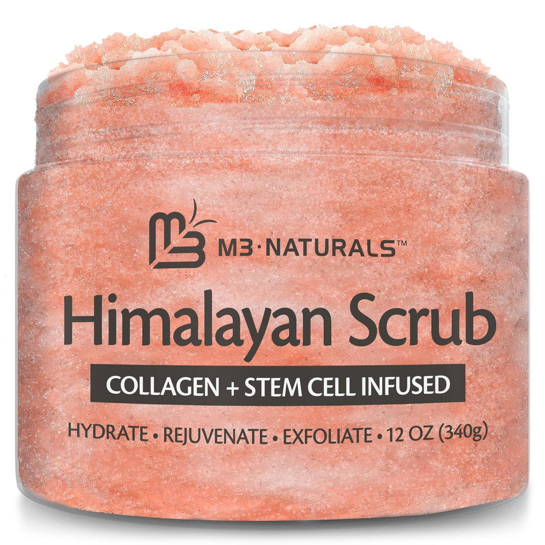 Himalayan Salt Scrub Face Foot &amp; Body Exfoliator Infused with Collagen and Stem Cell Natural Exfoliating Salt Body Scrub for Toning Cellulite Skin Care by