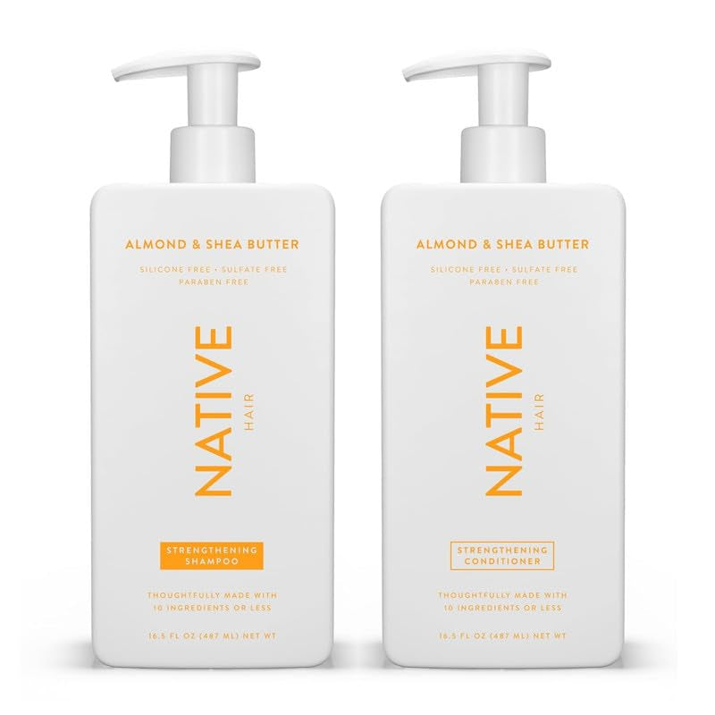 Shampoo and Conditioner Contain Naturally Derived Ingredients| All Hair Type Color &amp; Treated, Fine to Dry Damaged, Sulfate &amp; Dye Free - Almond &amp; Shea Butter, 16.5 Fl Oz Each (2 Pack)