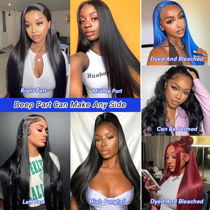 28 Inch 13X6 Lace Front Wigs Human Hair Pre Plucked 180 Density Straight HD Transparent Glueless Wigs Human Hair 13X6 Straight Lace Frontal Wigs Human Hair Wigs for Women with Baby Hair