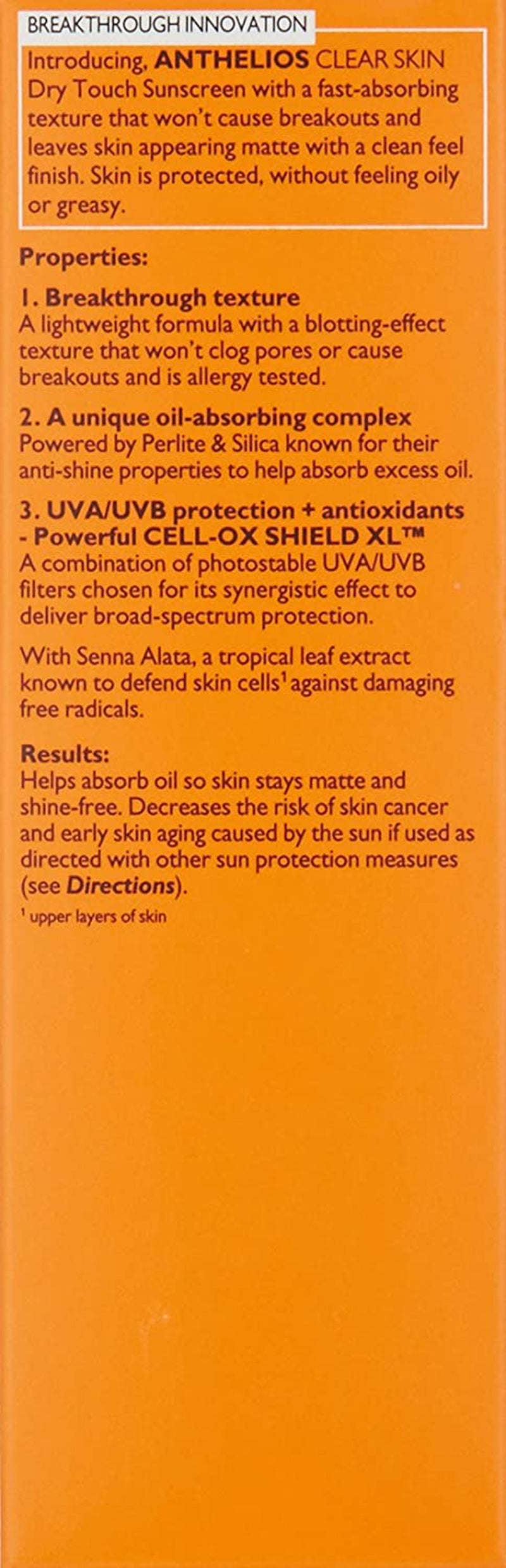 Anthelios Clear Skin Sunscreen Dry Touch SPF 60 | Oil Free Sunscreen for Face | Oil Absorbing | Broad Spectrum SPF + Antioxidants | Non-Greasy | Oxybenzone Free | Travel Size Sunscreen