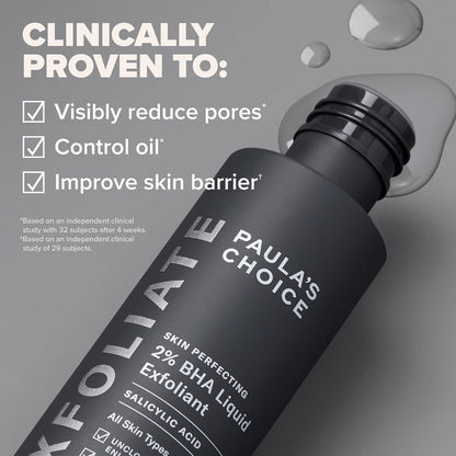 Paulas Choice--Skin PERFECTING 2% BHA Liquid Salicylic Acid Exfoliant--Facial Exfoliant for Blackheads, Enlarged Pores, Wrinkles &amp; Fine Lines, 4 Oz Bottle