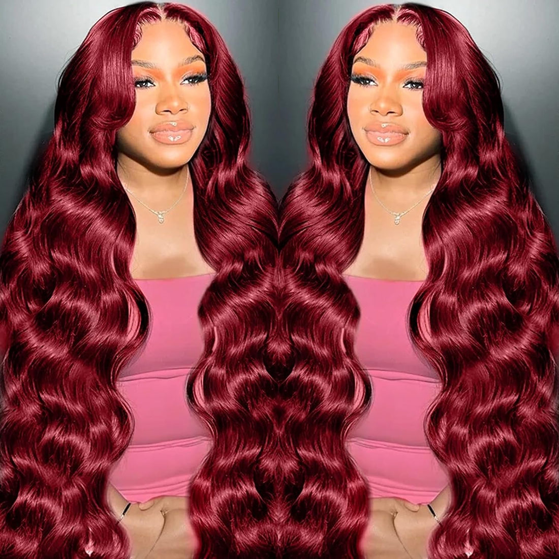 99J Burgundy Lace Front Wigs Human Hair 26 Inch 13X4 Body Wave Lace Front Wigs Human Hair Pre Plucked Glueless Red Wig Wine Red Lace Front Wigs Human Hair Wigs for Women Reddish Brown 180 Density 10A