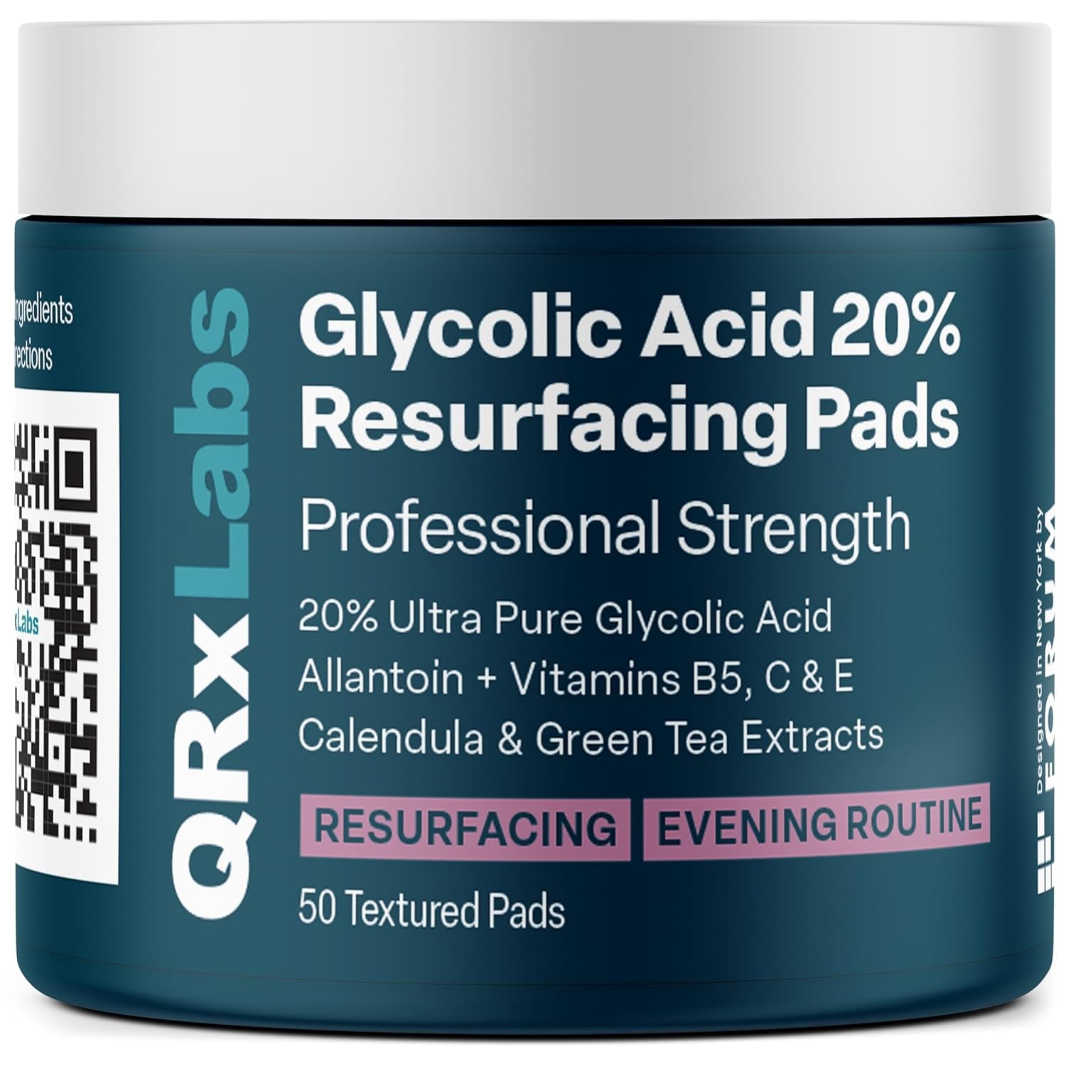 Glycolic Acid 20% Resurfacing Pads for Face &amp; Body with Vitamins B5, C &amp; E, Green Tea, Calendula, Allantoin - Exfoliates Surface Skin and Reduces Fine Lines and Wrinkles - Peel Pads