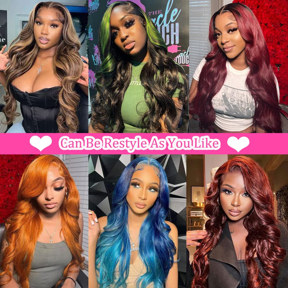 Body Wave Lace Front Wigs Human Hair Pre Plucked 13X4 HD Lace Frontal Wigs Human Hair 180 Density Natural Black Wigs for Women Human Hair Lace Front Wig with Baby Hair Glueless 22 Inch