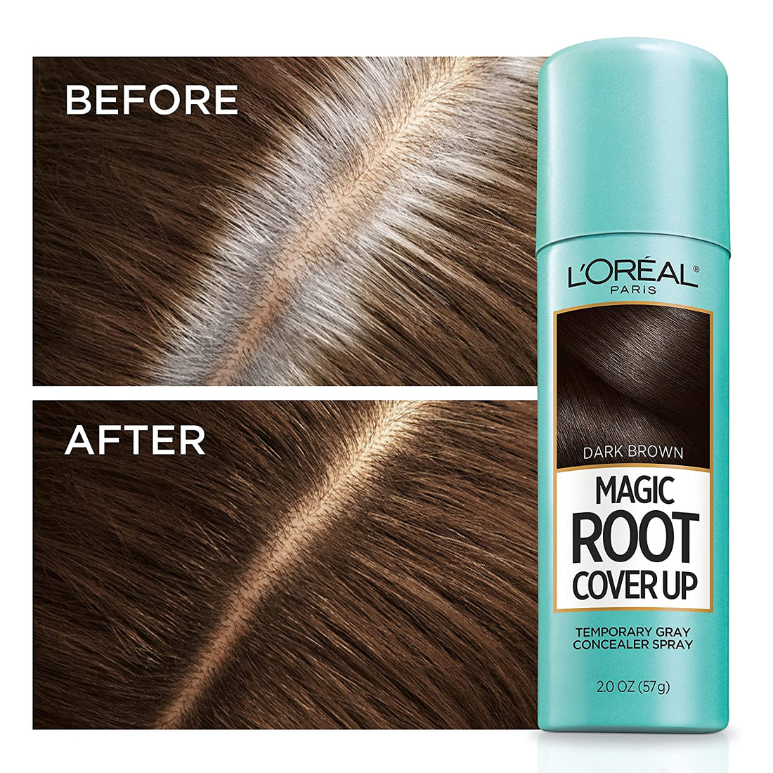 Magic Root Cover up Gray Concealer Spray Dark Brown 2 Oz.