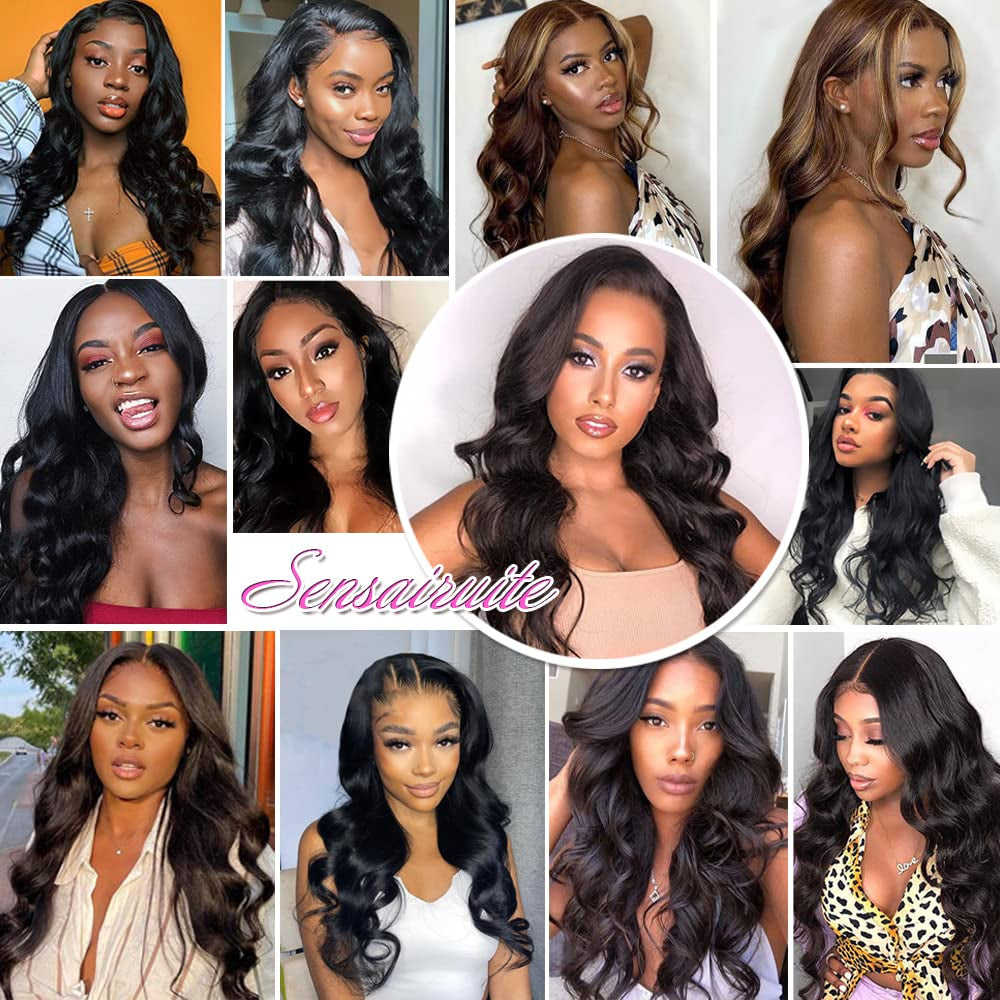 Body Wave Lace Front Wigs Human Hair Wide Lace 180 Density Human Hair Wigs 13X4 Human Hair Lace Front Wigs Pre Plucked with Baby Hair 20 Inches Natural Color