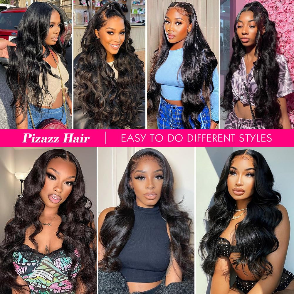 13X6 Body Wave Lace Front Wigs Human Hair Pre Plucked 180 Density HD Transparent Lace Frontal Wigs Human Hair for Women 9A Glueless Wigs Human Hair with Baby Hair 26Inch