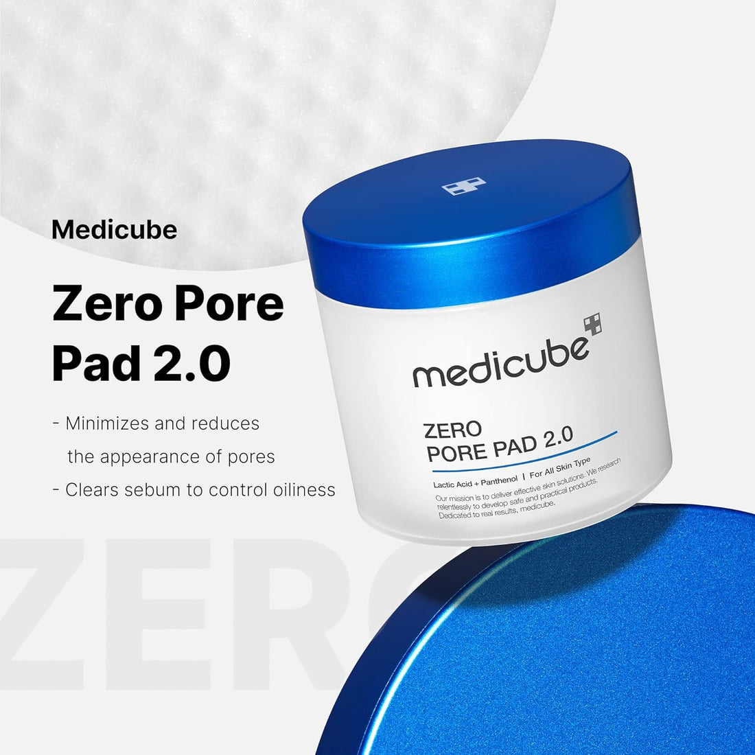 Zero Pore Pads 2.0 - Dual-Textured Facial Toner Pads for Exfoliation and Minimizing Pores with 4.5% AHA Lactic Acid &amp; 0.45% BHA Salicylic Acid - Ideal for All Skin Types - Korean Skin Care