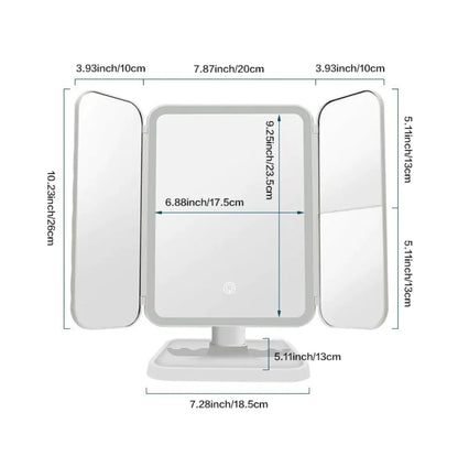 Tri-Fold Lighted Vanity Mirror