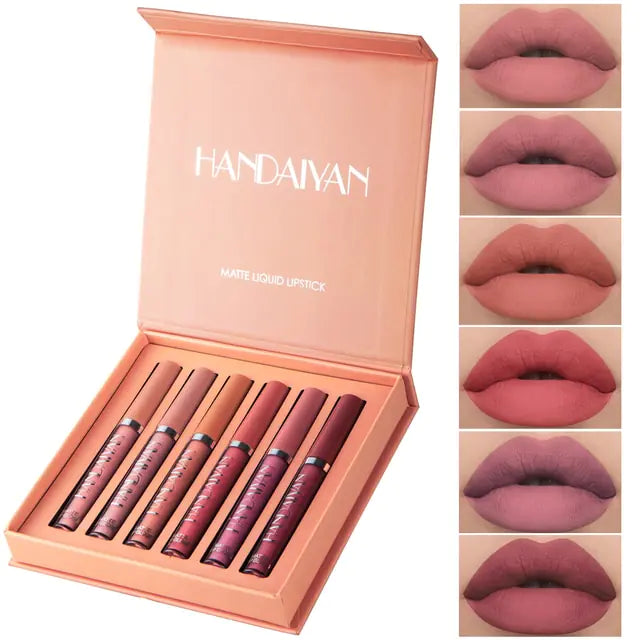 HANDAIYAN Matte Velvet Lip Gloss Set-6PC